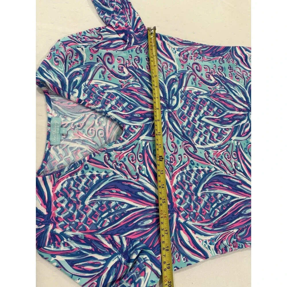 Anthony's Resort Wear Womens Dress Medium Abstract Coral Coastal Print